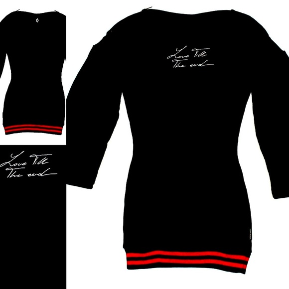 🌟NWT🌟 MARCELO BURLON 🌟 🇮🇹 “Love till the End” LUX Sweatshirt Dress SZ S/M - Picture 1 of 11